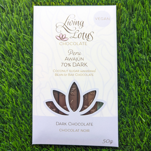 Living Lotus Chocolate 70% Peruvian Awajún Dark Chocolate at The Candy Bar Toronto