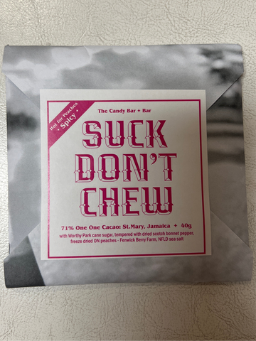 The Candy Bar "Suck Don't Chew" Chocolate Bar- Jamaica !!