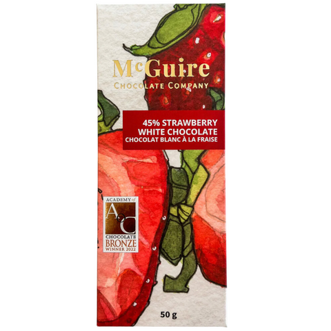 McGuire Chocolate Company 45% Strawberry White Chocolate at the Candy Bar Toronto