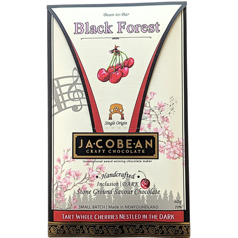 Jacobean Craft Chocolate   Black Forest 70%  Dark Chocolate Bar at The Candy Bar Toronto