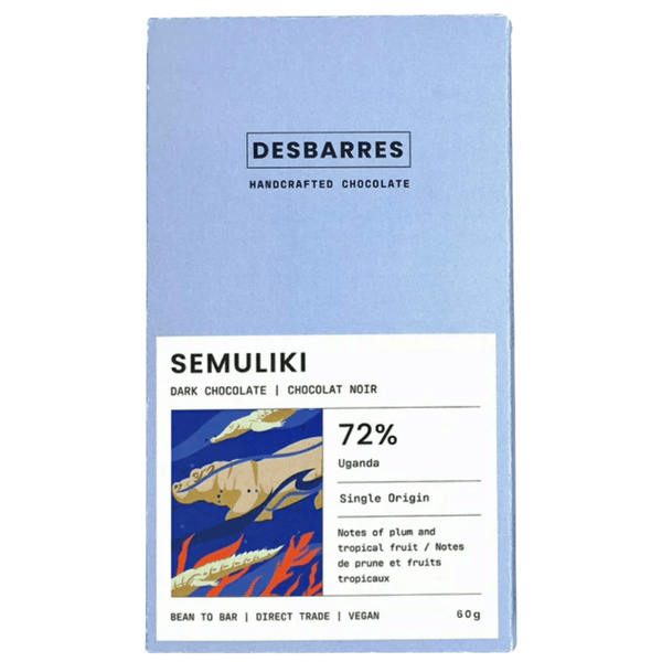 DesBarres Chocolate - Semuliki 72% Dark Chocolate Bar at The Candy Bar Toronto