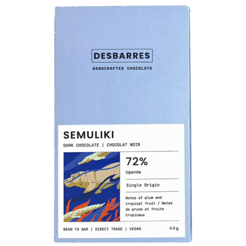 DesBarres Chocolate - Semuliki 72% Dark Chocolate Bar at The Candy Bar Toronto