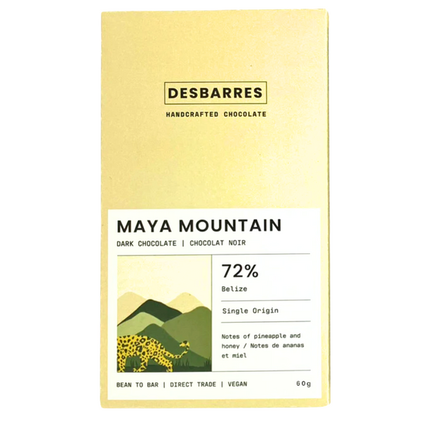 Desbarres Chocolate - Maya Mountain 72% Dark Chocolate Bar at The Candy Bar Toronto