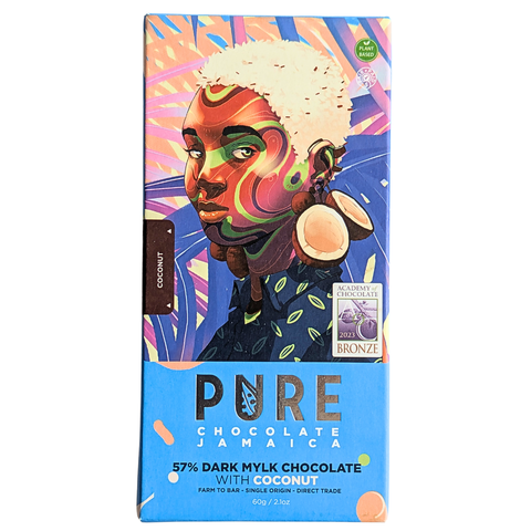 Pure Chocolate Jamaica - 57% Dark Milk Chocolate with Coconut Bar at The Candy Bar Toronto