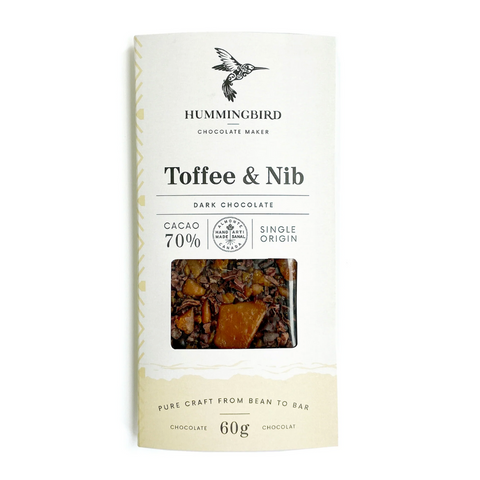 Hummingbird Chocolate - Toffee & Nib 70% Dark Chocolate at The Candy Bar Toronto