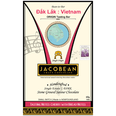Jacobean Craft Chocolate - Vietnam - Đắk Lắk (DARK - 70%) at The Candy Bar Toronto