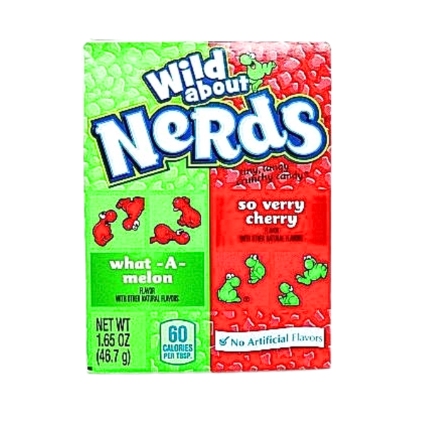 Nerds-What-A-Melon-and-So-Very-Cherry on a white background.