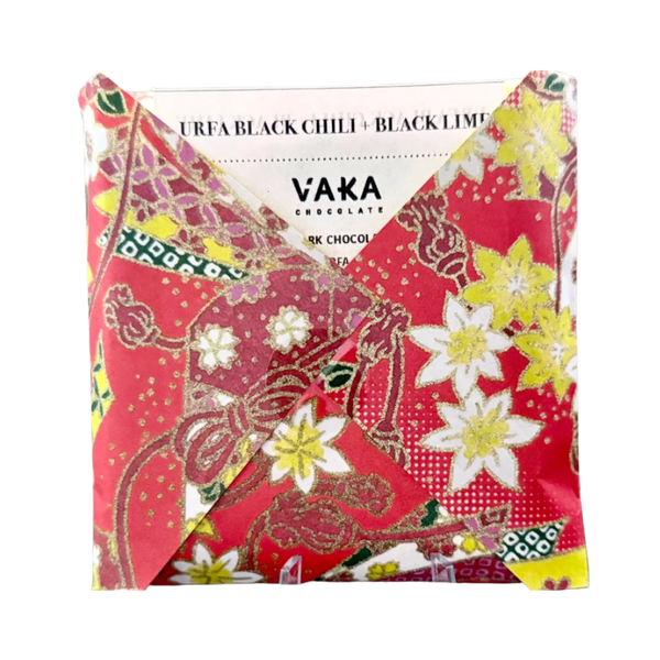 Vaka Chocolate - urfa black chili + black lime at The Candy Bar Toronto