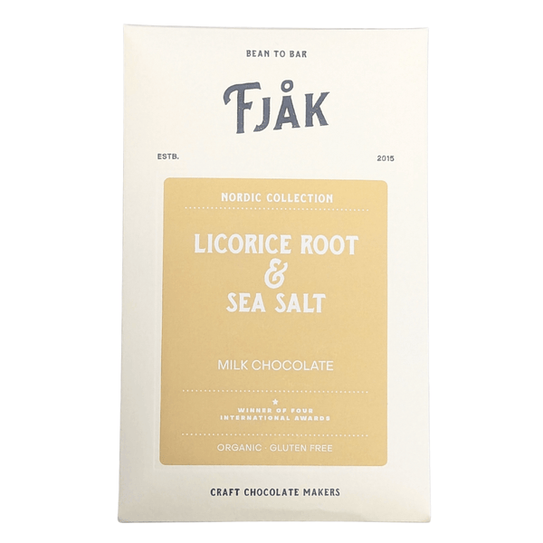 Fjåk Chocolate Licorice Root & Sea Salt Milk Chocolate Bar at The Candy Bar Toronto
