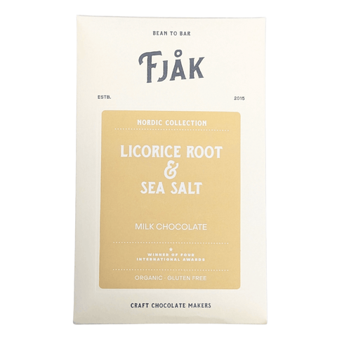 Fjåk Chocolate Licorice Root & Sea Salt Milk Chocolate Bar at The Candy Bar Toronto