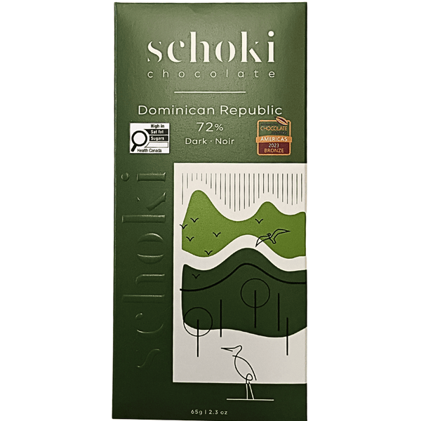 Schoki Chocolate - Dominican Republic 72% Dark Chocolate Bar at The Candy Bar Toronto