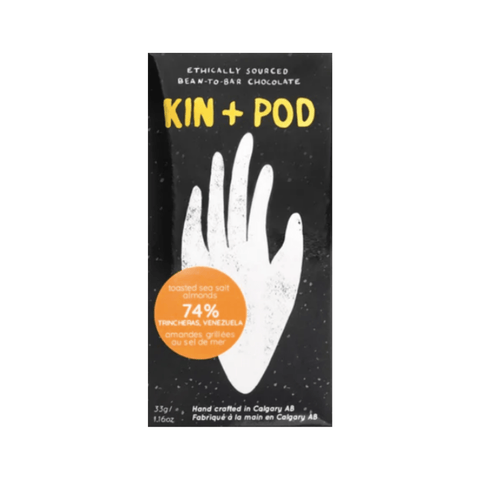Kin + Pod Toasted Sea Salt Almond Bar 74% at The Candy Bar Toronto