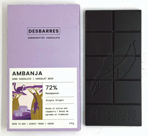 DesBarres Chocolate - Ambanja 72% Dark Chocolate Bar at The Candy Bar Toronto
