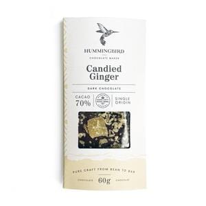 Hummingbird Chocolate - Candied Ginger 70% Dark Chocolate Bar
