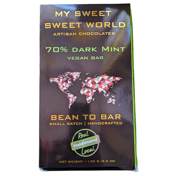 My Sweet Sweet World 70% Dark Mint Chocolate Bar at The Candy Bar Toronto