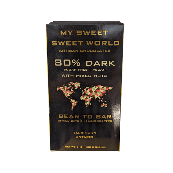 My Sweet Sweet World 80% Dark with Mixed Nuts at The Candy Bar Toronto