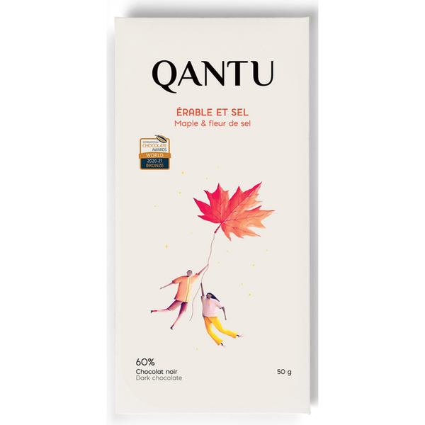 Qantu - Maple and Maras Fleur de Sel CHUNCHO 60% Dark Chocolate Bar at The Candy Bar Toronto