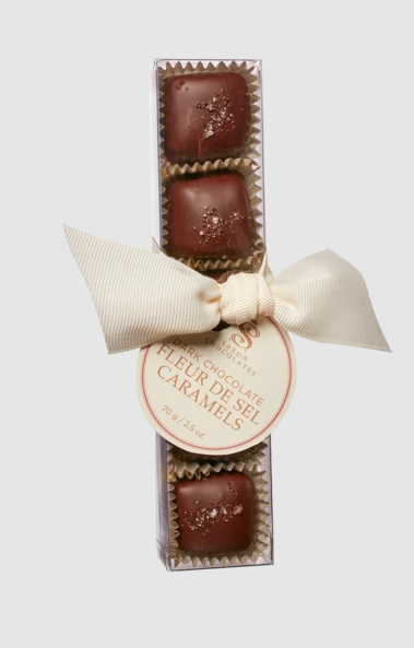 Saxon Chocolates Dark Chocolate Fleur de Sel Caramels Box at The Candy Bar