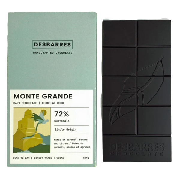 Desbarres Chocolate Monte Grande 72% Dark Chocolate Bar at The Candy Bar Toronto